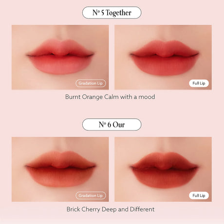 Unleashia Hug Velvet Tint sävyt 5 Together ja 6 Our